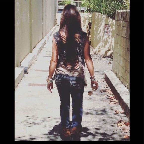 Affliction Tops - Buckle brand Affliction distressed tie dye 10 year anniversary tank